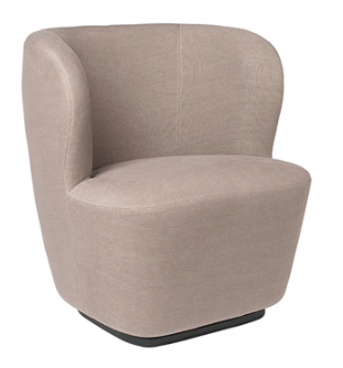 Stay Lounge Chair - Fully Upholstered, Cat C, Belsuede Special FR col.133, Small, Returning Swivel, 70x70x76 cm