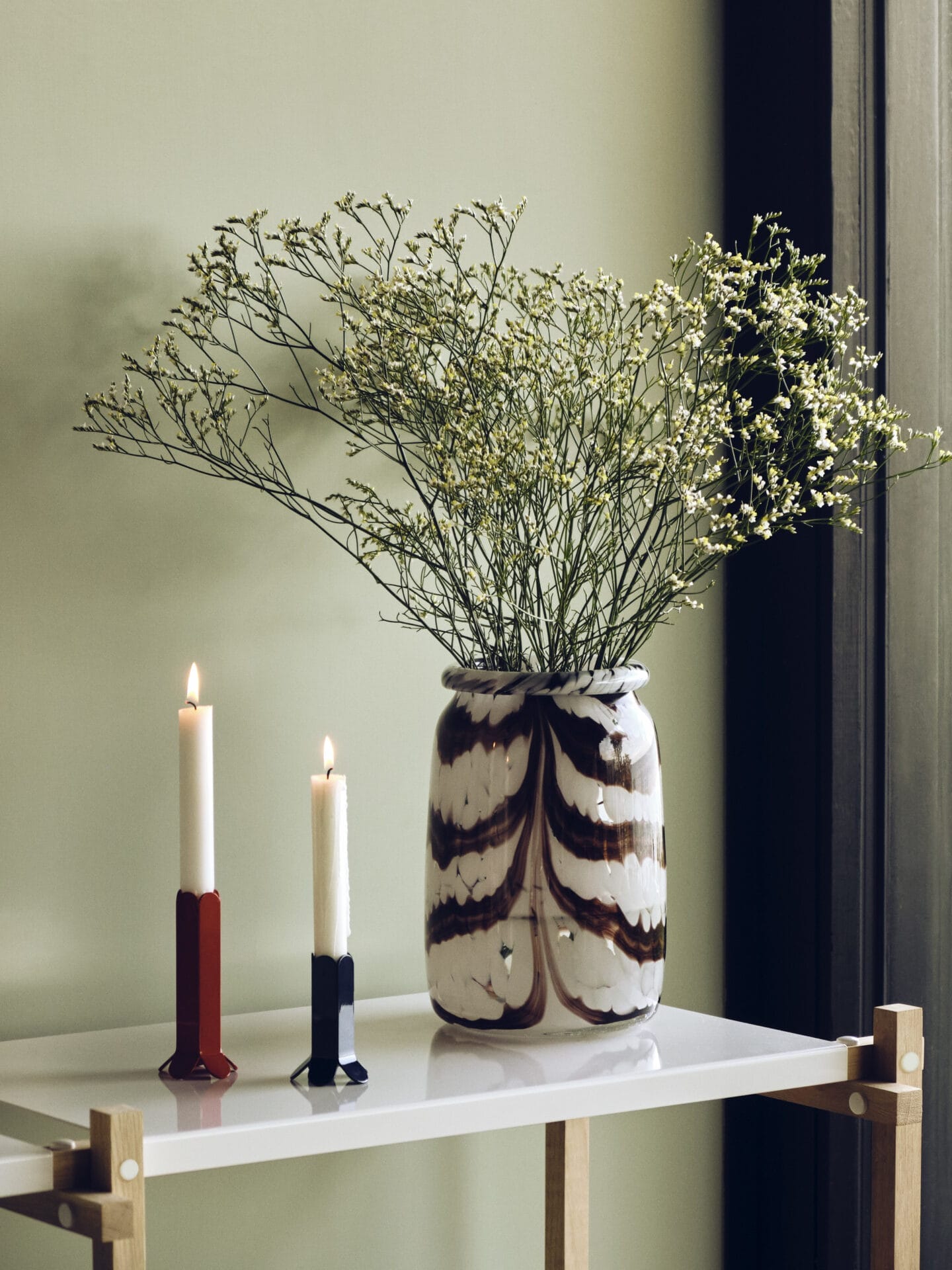 Arcs Candleholder-Small-Dark Blue