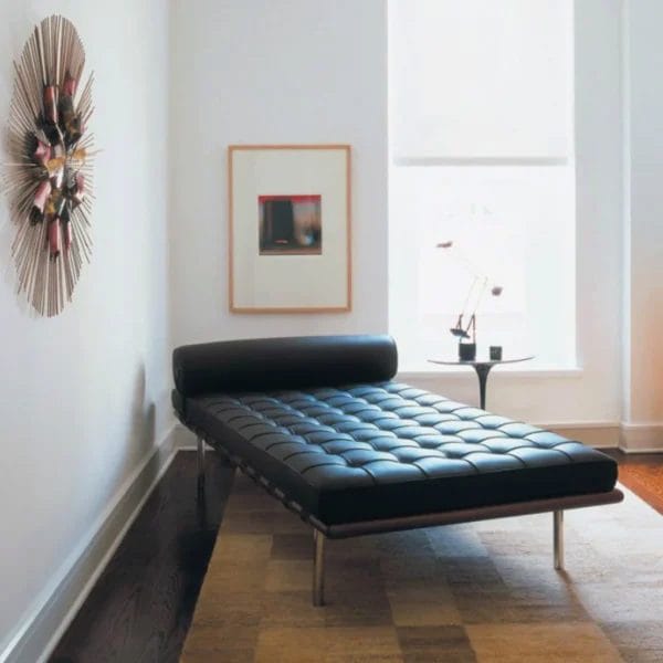 Barcelona Day Bed, Black Leather