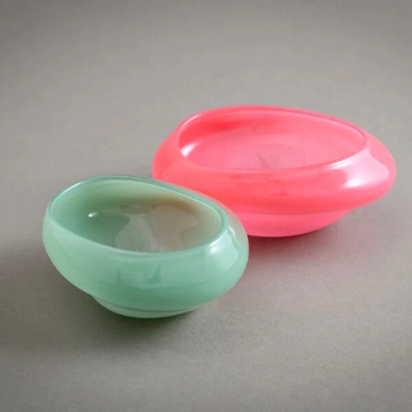 Candy Dish Pair, Mint & Pink, 4 x 9 x 11 cm