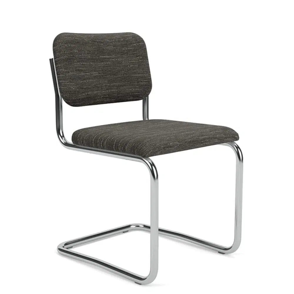 Cesca Chair Armless, Fully Upholstered, Annelise, Polished Chrome