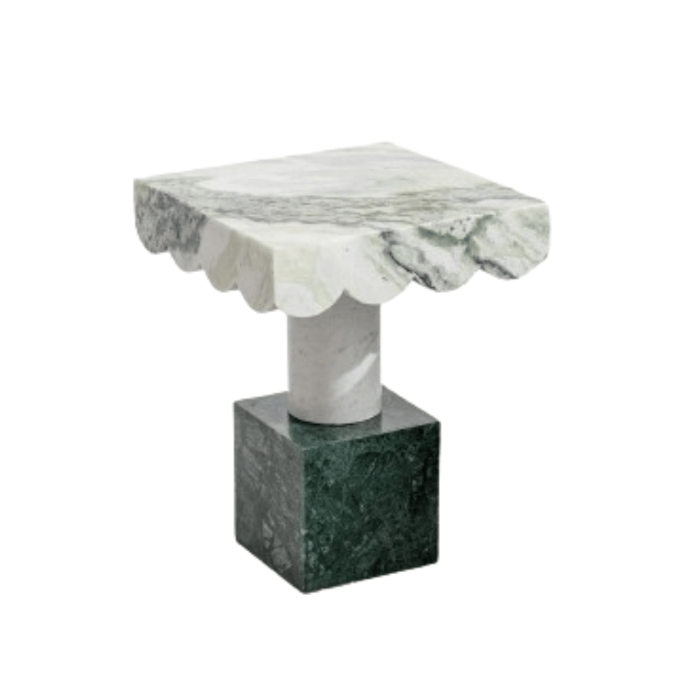 Frills Side Table, Base Verde Guatemala