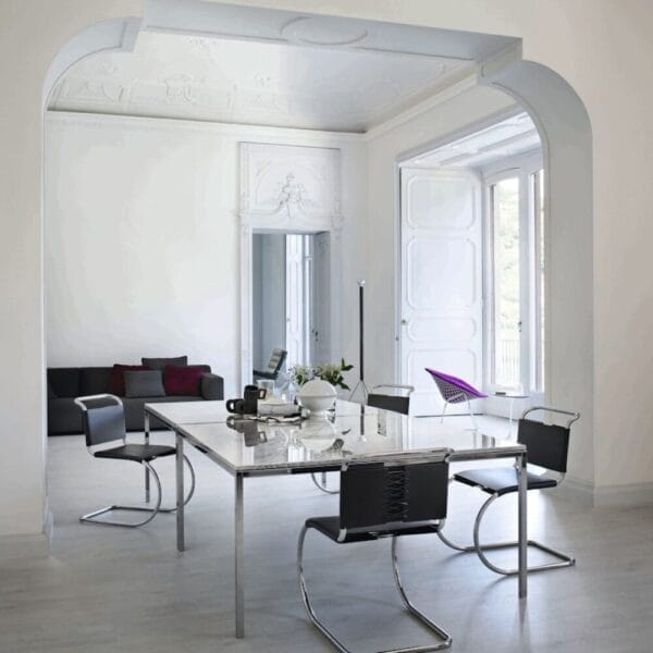 MR Bauhaus Side Chair, Black Cowhide Slings - Image 2