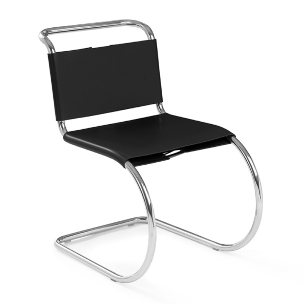 MR Bauhaus Side Chair, Black Cowhide Slings