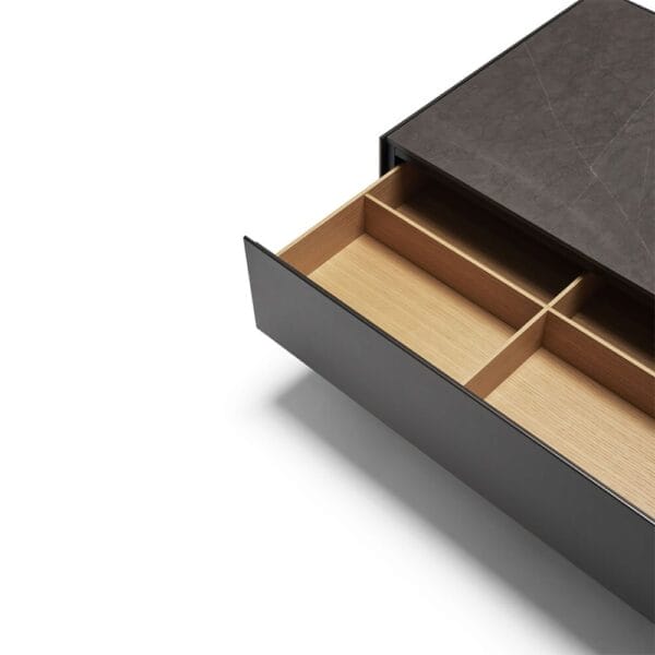 Matic Coffee Table with Storage,Matt Marble, Grey