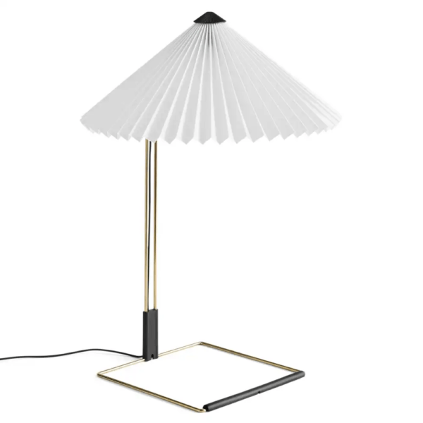 Matin Table Lamp Polished Brass Base, White Ø38