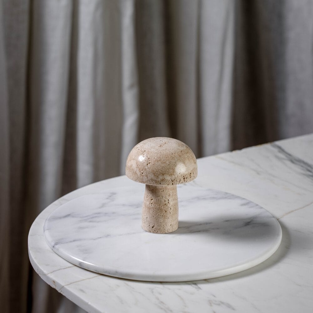 Medium Shroom, Travertine, 18 cm