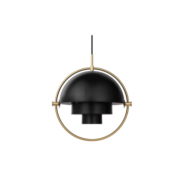 Multi-Lite Pendant - Small Base: Brass Shade: Black Semi Matt