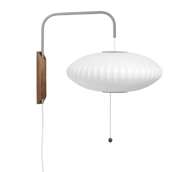 Nelson Saucer Wall Sconce Cabled-Small-Off white