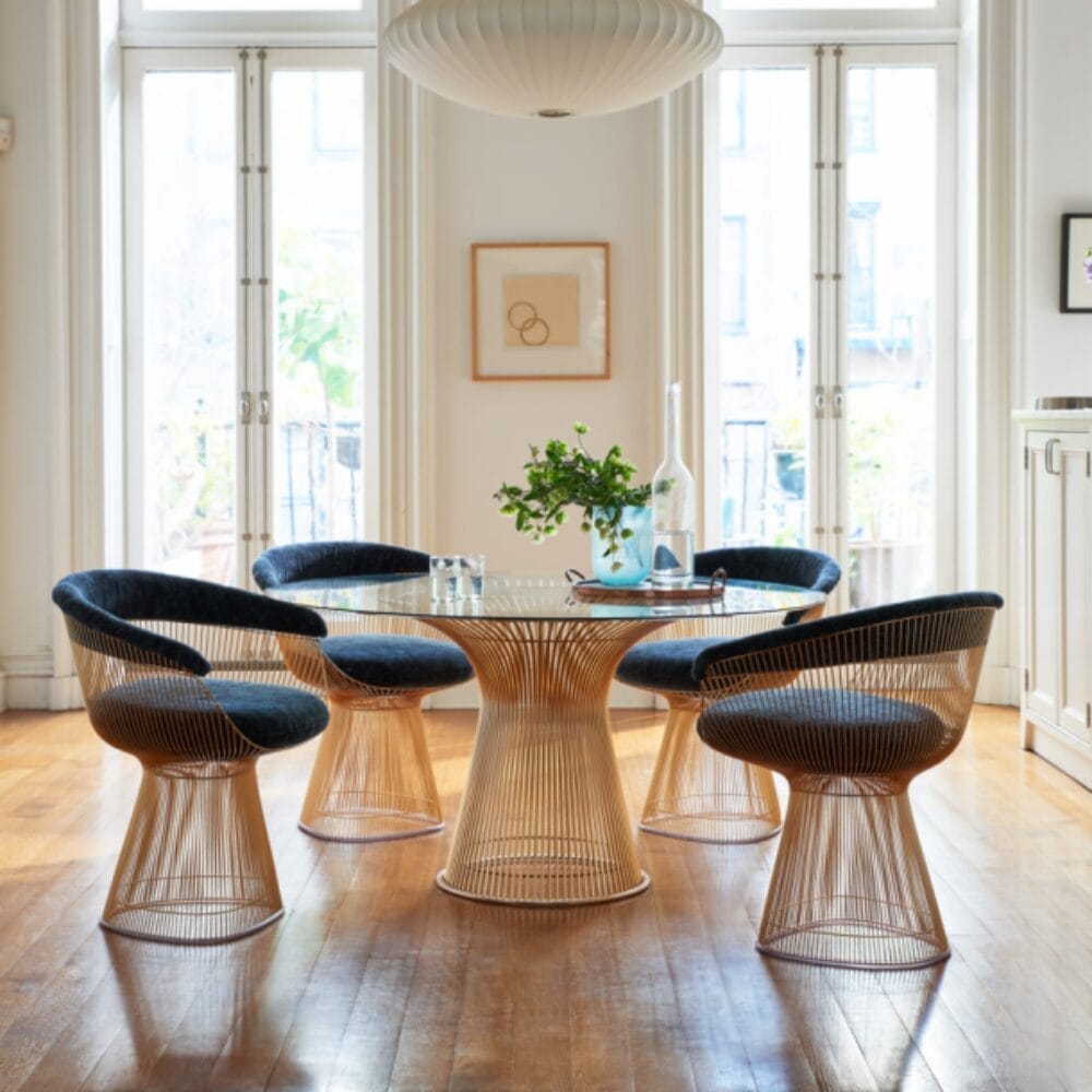 Platner Side Chair, Dedar Eva Cactus 169, Metalic Bronze - Image 3