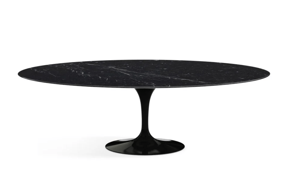 Saarinen Oval Dining Table, Black Base, Black Marble, 244 cm