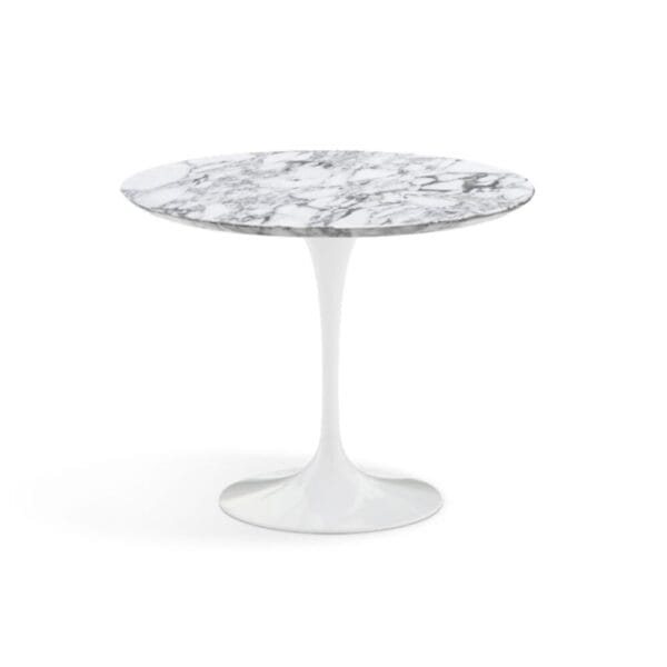 Saarinen Side Table, White, Arabescato marble, Satin finish, 51 cm