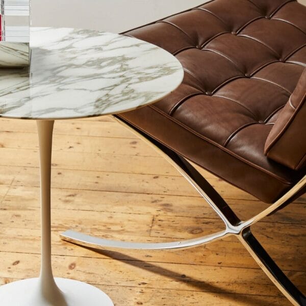 Saarinen Side Table, White, Arabescato marble, Satin finish, 51 cm - Image 2