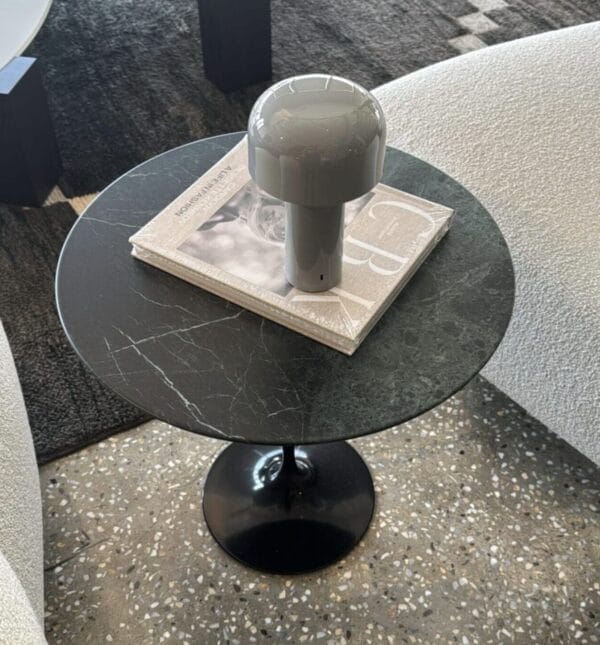 Saarinen Side Table, White, Verde Alpi Marble, Ø51 cm - Image 2