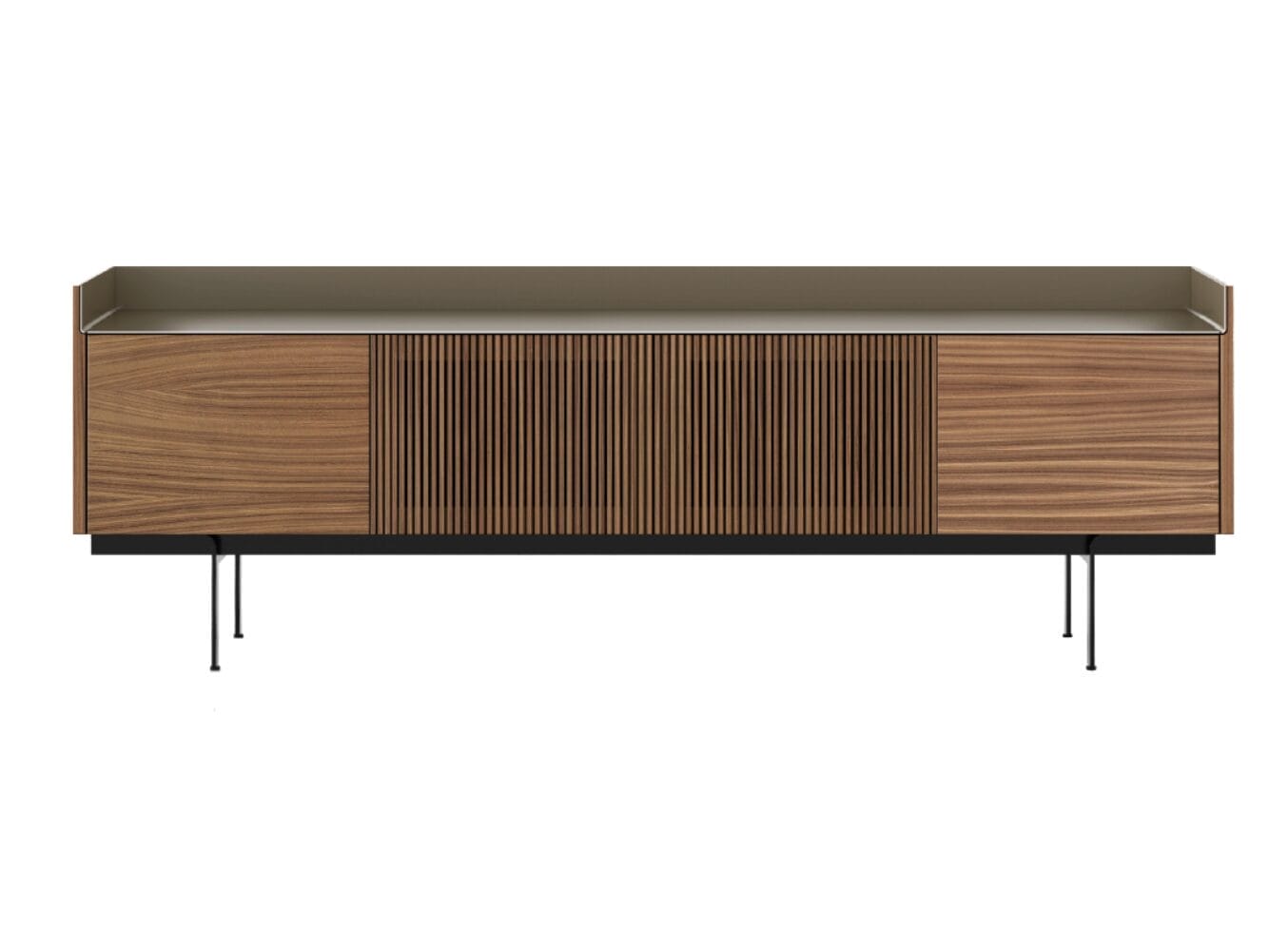 Stockholm 3 Doors (1 Central Slatted) Stained Oak Ebony - Image 5