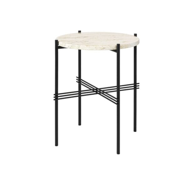 TS Outdoor Side Table, Top Neutral White Travertine, Ø40cm - Image 2