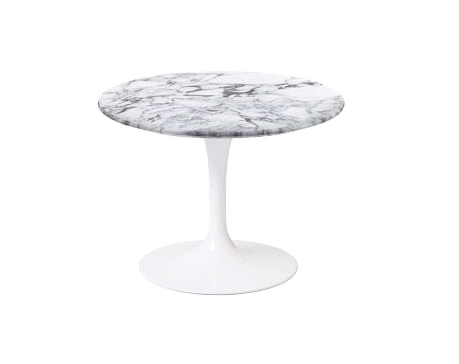 Saarinen Side Table, White, Arabescato marble, Satin finish, 51 cm