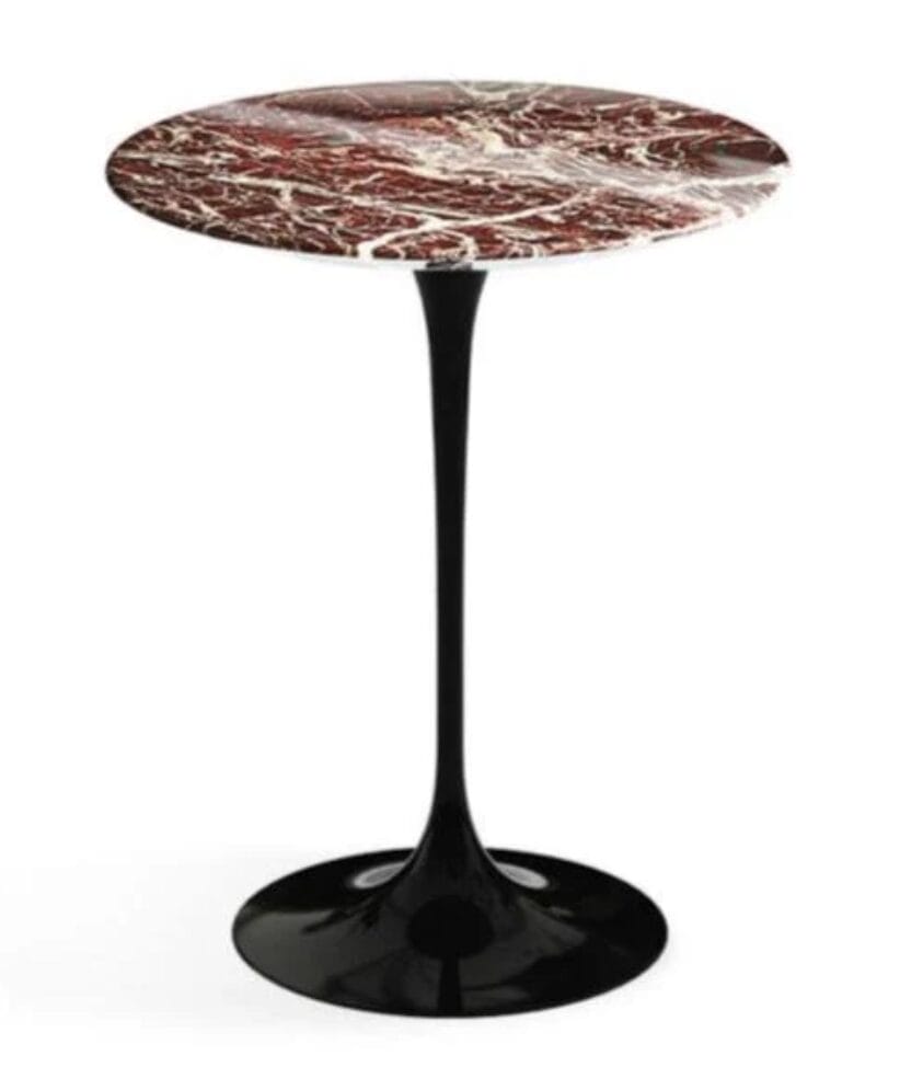 Saarinen Side Table, Black Base, Rosso Rubino, Ø41cm