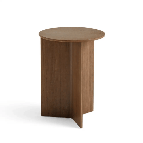 Slit Table Wood-Round Ø35 X H47-Water-based lacquered walnut
