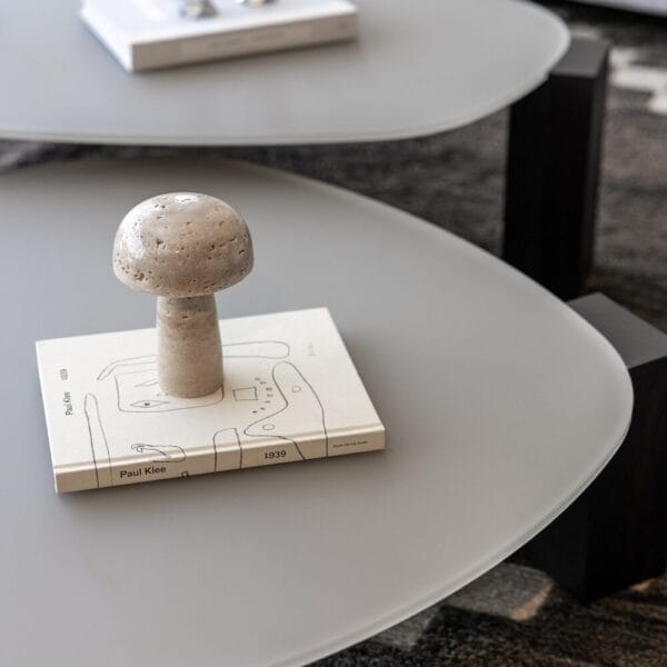 Small Shroom, Travertine, H13 cm - Image 2
