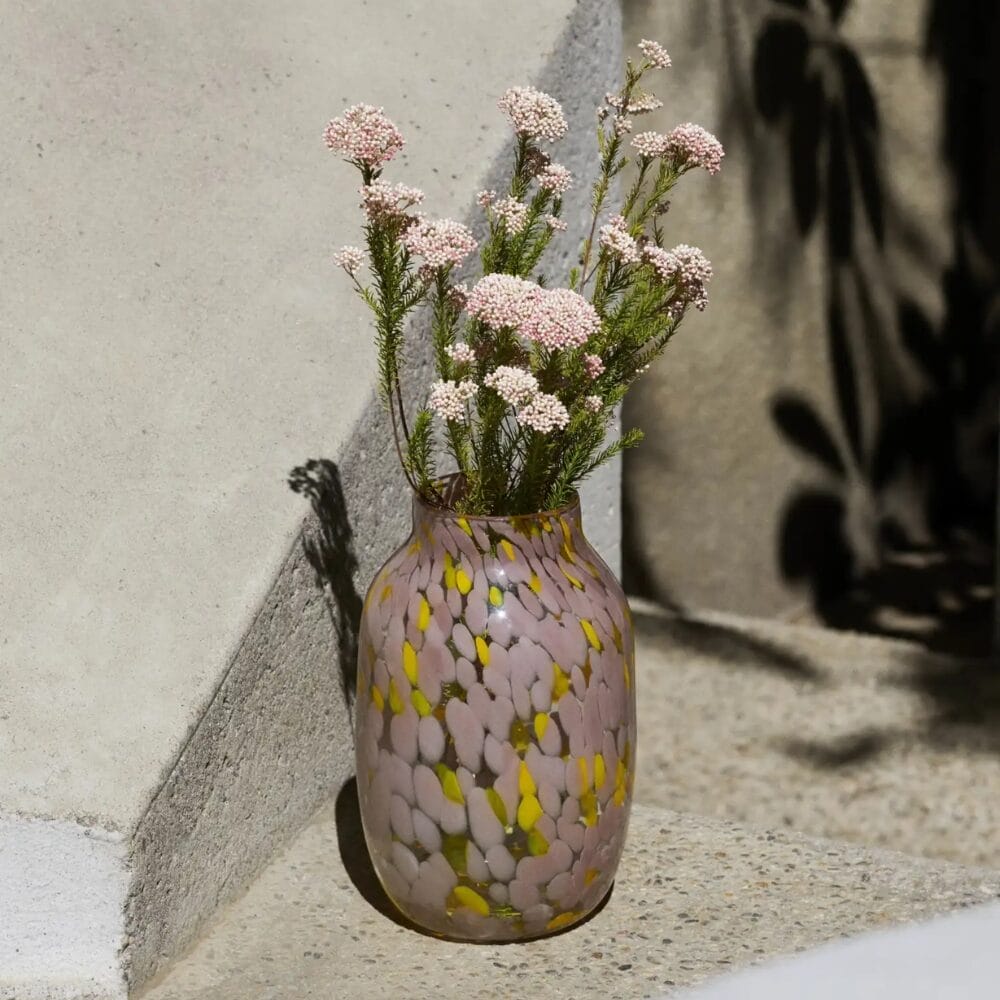 Splash Vase Round-Large-Light pink and yellow - Image 2