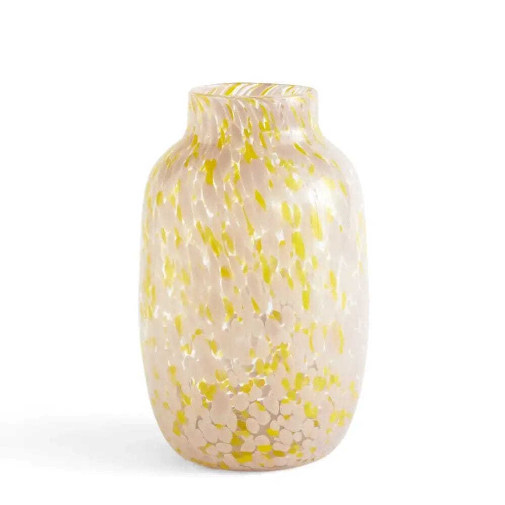 Splash Vase Round-Large-Light pink and yellow
