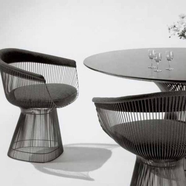 Platner Side Chair, Polished Nickel, Fabric Tes.Dedar Eva Cactus 169 - Image 2