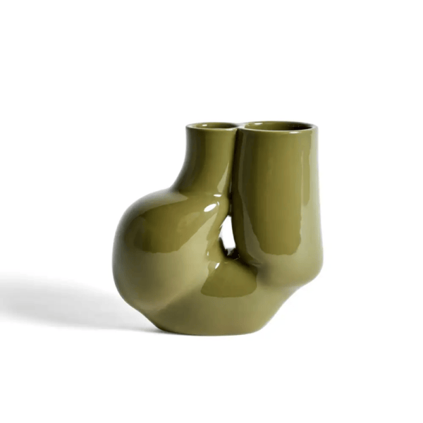 W&S Chubby Vase-Olive green