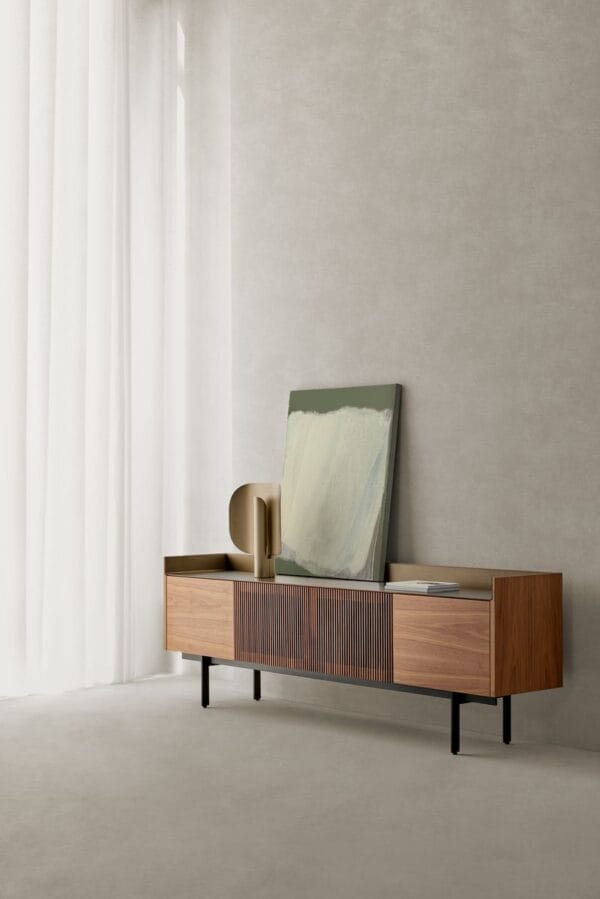 Stockholm 3 Doors (1 Central Slatted) Stained Oak Ebony