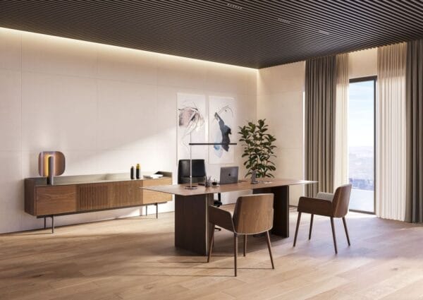 Stockholm 3 Doors (1 Central Slatted) Stained Oak Ebony - Image 2