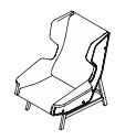 Giulia armchair, Upholstery D. Descampsia col.11, Chromed structure