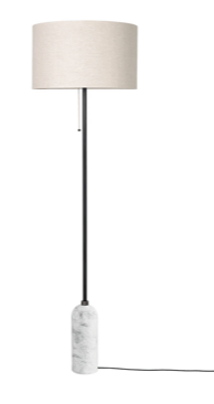 Gravity Floor Lamp, Canvas & White Marble
