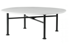 Carmel Coffee Table,Black Semi Matt, Clam White
