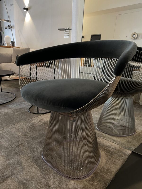 Platner Side Chair, Polished Nickel, Fabric Tes.Dedar Eva Cactus 169