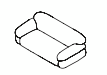 Sesann sofa, V. Guarana col.1010, Chrome frame T23, Grey stained feet T49