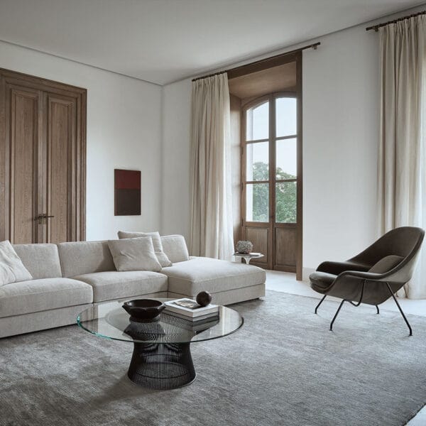 Platner Side Table, Bronze, Bronze Glass, Ø91.5 cm