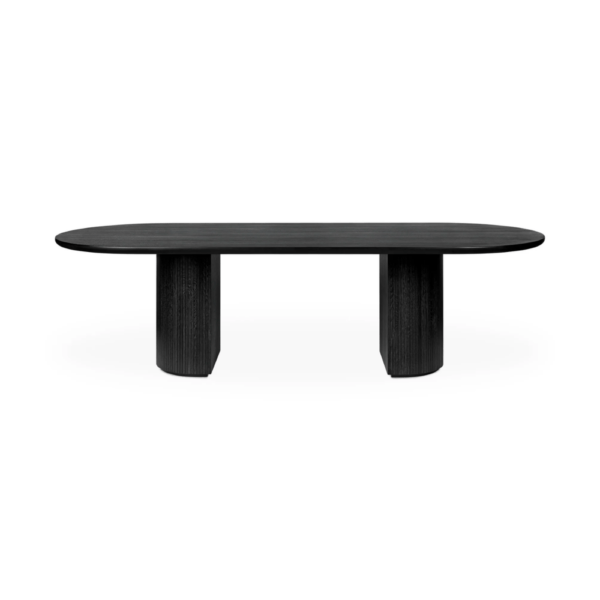 Moon Dining Table Brown/Black Stained Veneer Oak Lacquered