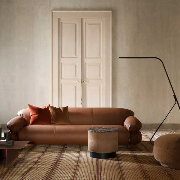 Sesann Sofa, Guarana 2006 leather, Polished chrome structure, Grey Feet, L240cm - Image 2