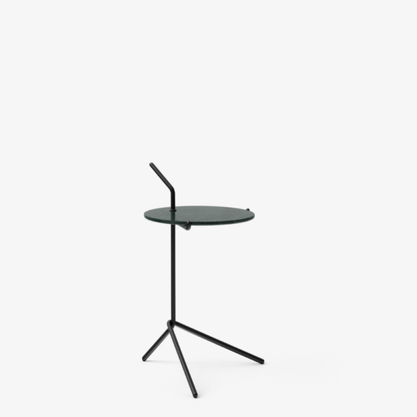 Halten SH9 Side Table, Verde Guatemala Marble w. Warm Black, Ø39cm