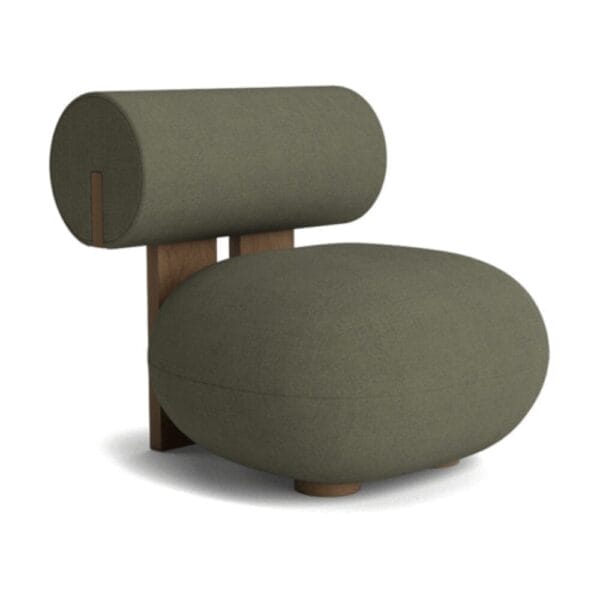 Hippo Lounge Chair, FSC Certified Oak, Light Smoked Oak, Moss 001 (Green)