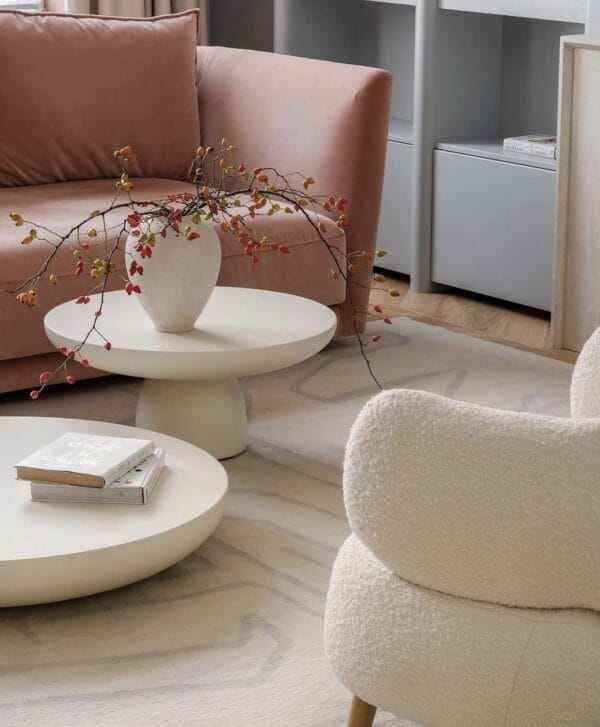 OLO Concrete Coffee Table, Ivory 1, Ø70cm H33cm - Image 2