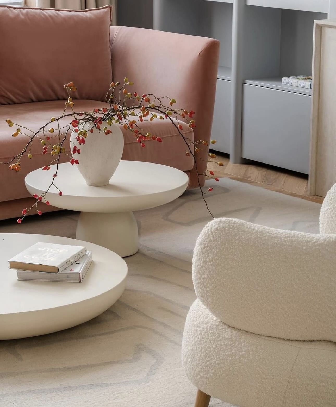 OLO Concrete Coffee Table, Ivory 1, Ø70cm H33cm