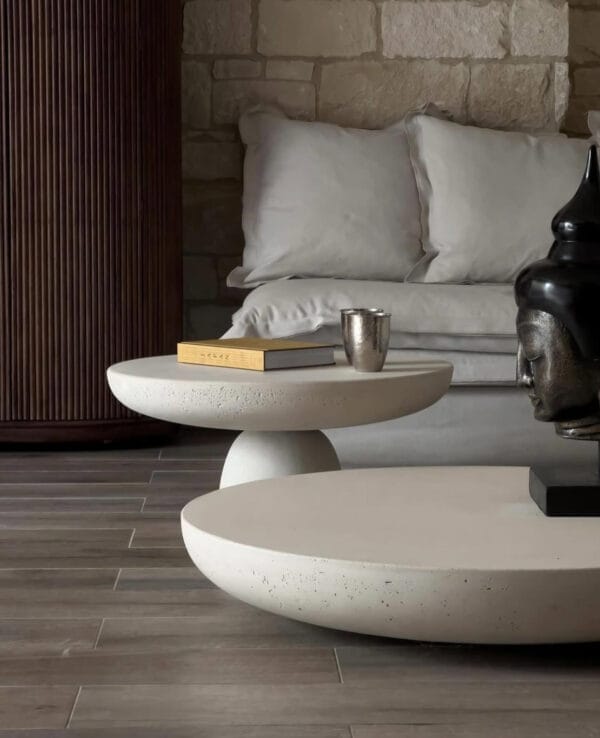 OLO Concrete Coffee Table, Ivory 1, Ø70cm H33cm