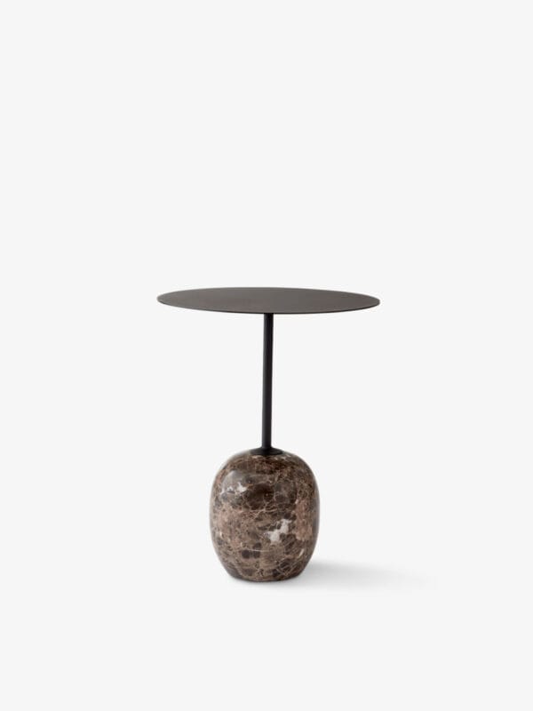 Lato Table LN8, Top Warm Black ,Base Emparador Marble, Round - Image 3