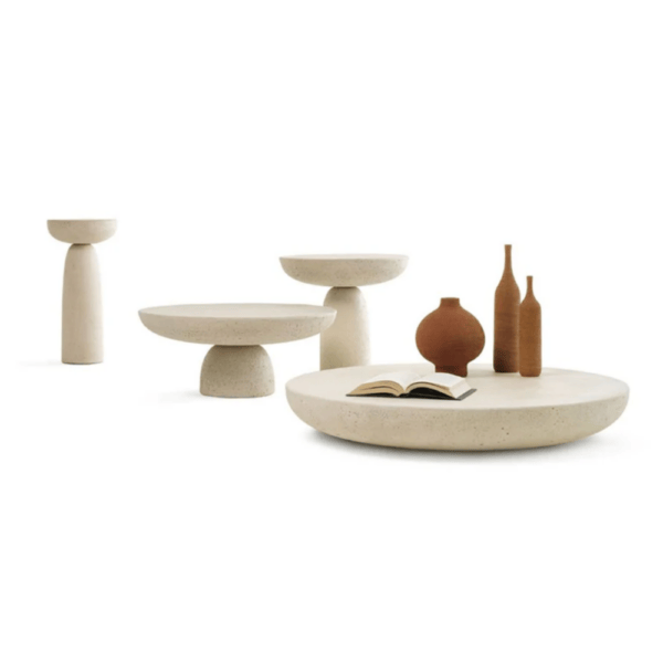 OLO Concrete Coffee Table, Ivory 1, Ø100 cm - Image 2