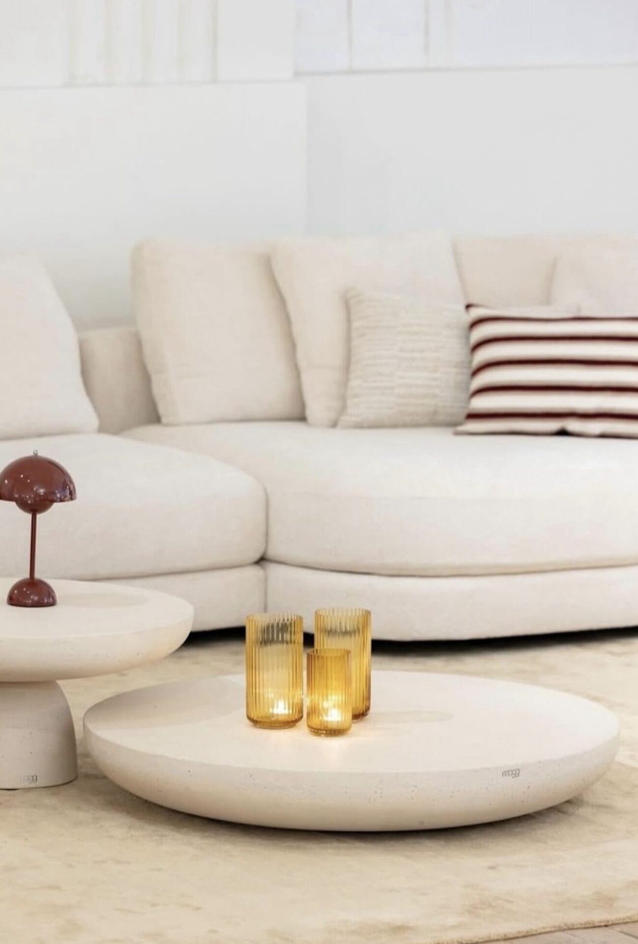 OLO Concrete Coffee Table, Ivory 1, Ø100cm H15cm