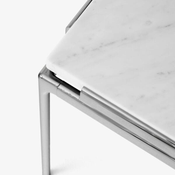 Sett LN11 Side Table, Bianco Carrera Marble w. Dark Chrome - Image 3