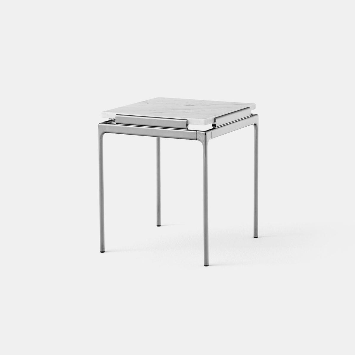 Sett LN11 Side Table, Bianco Carrera Marble w. Dark Chrome - Image 3