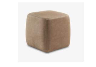 Betty Small pouf, Leather Upholstered in Havane 106