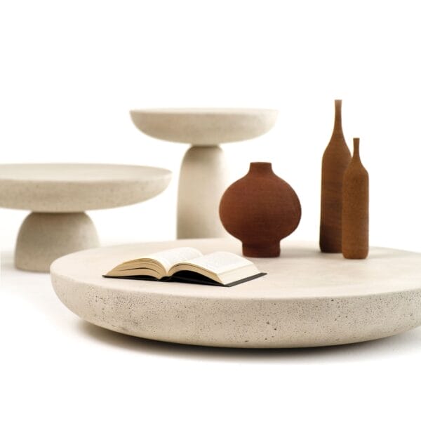 OLO Concrete Coffee/Side Table, Ivory 1, Ø50 cm - Image 3